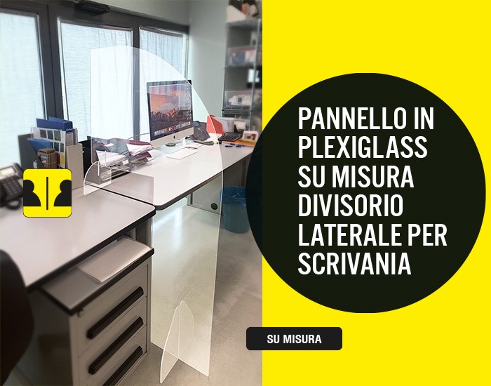 Pannello plexiglass per distanziamento laterale anti-contagio